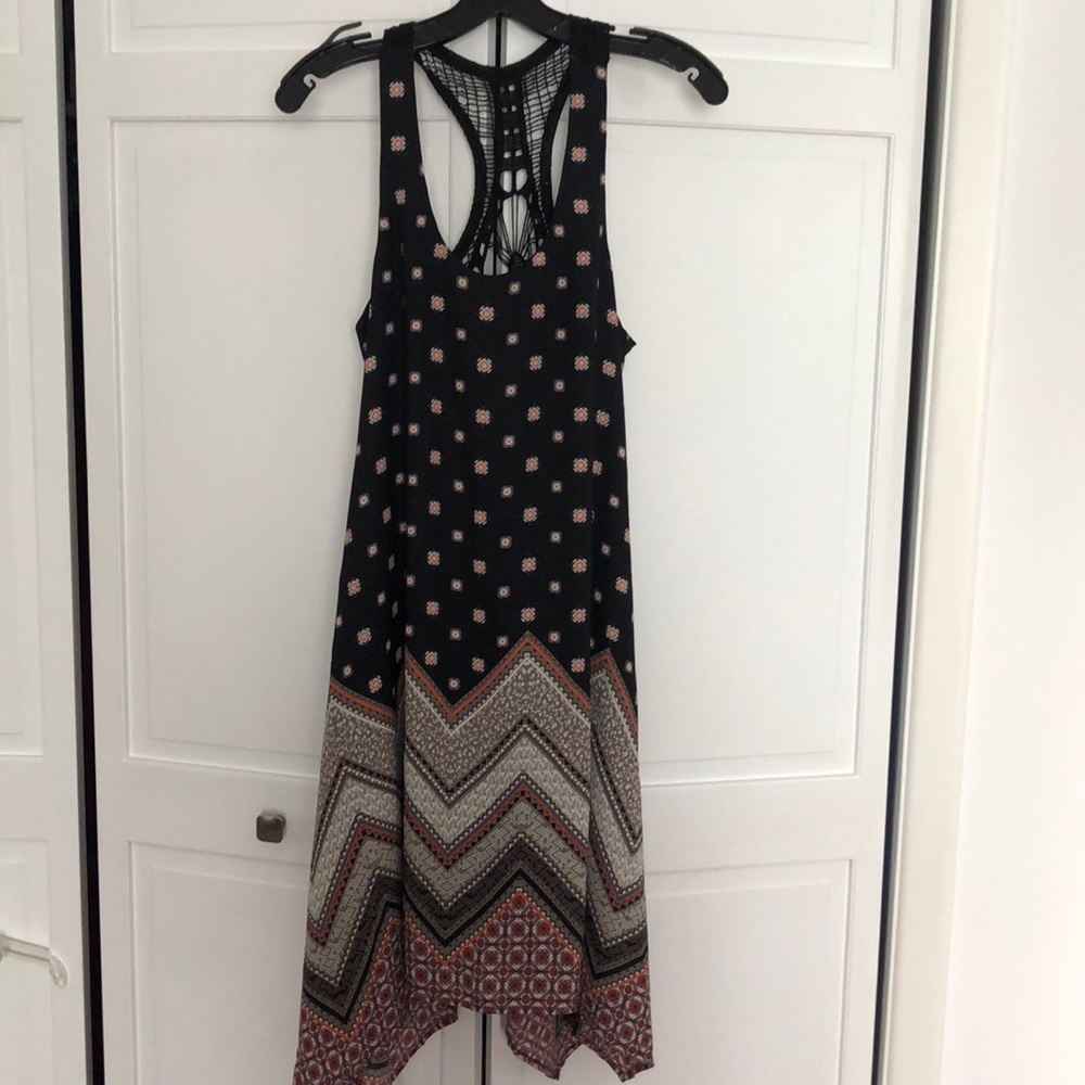 Patterned chiffon tank dress